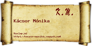 Kácsor Mónika névjegykártya