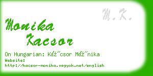 monika kacsor business card